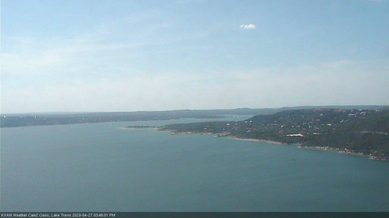 Lake Travis webcam, April 27, 2020 3:45 PM CT