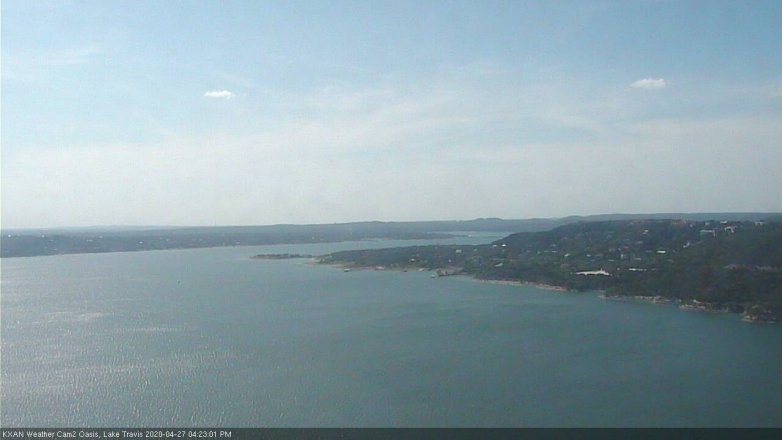 Lake Travis webcam, April 27, 2020 4:25 PM CT