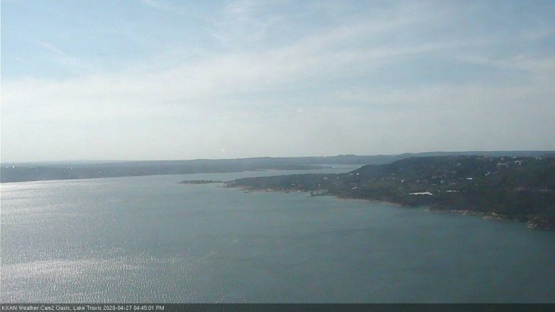 Lake Travis webcam, April 27, 2020 4:45 PM CT