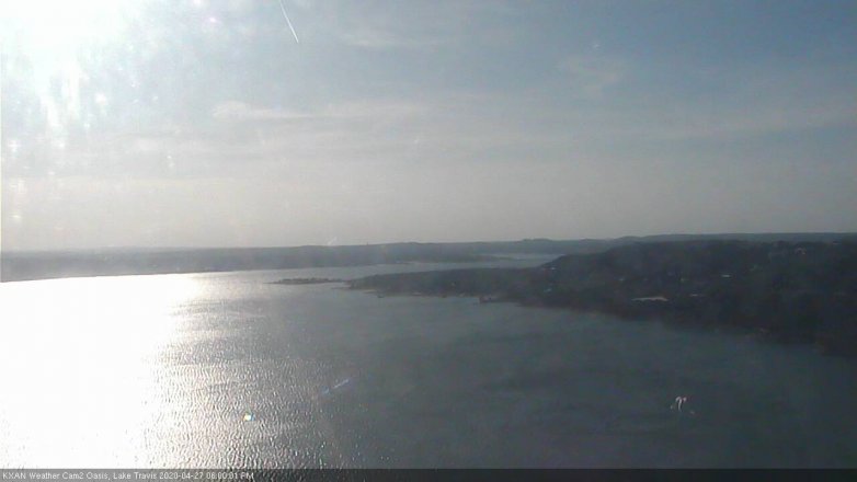 Lake Travis webcam, April 27, 2020 6:00 PM CT