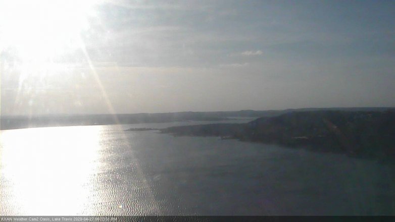 Lake Travis webcam, April 27, 2020 6:25 PM CT