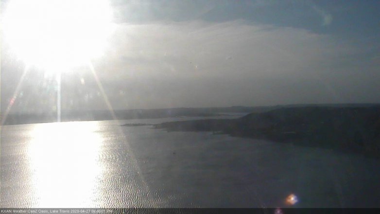 Lake Travis webcam, April 27, 2020 6:45 PM CT