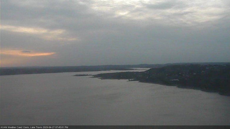Lake Travis webcam, April 27, 2020 7:45 PM CT