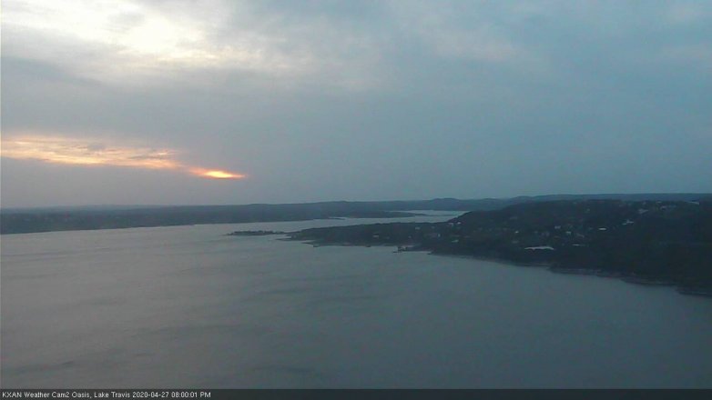 Lake Travis webcam, April 27, 2020 8:00 PM CT
