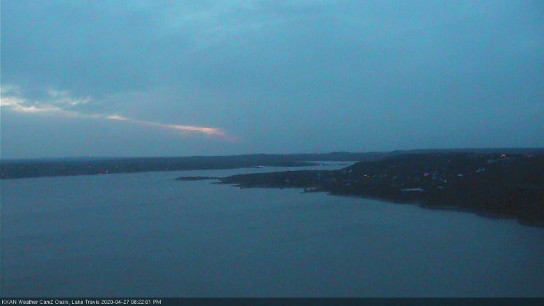 Lake Travis webcam, April 27, 2020 8:25 PM CT