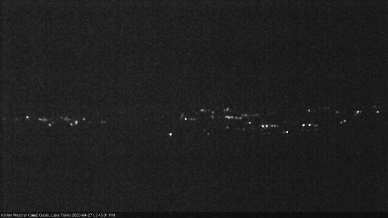 Lake Travis webcam, April 27, 2020 9:45 PM CT