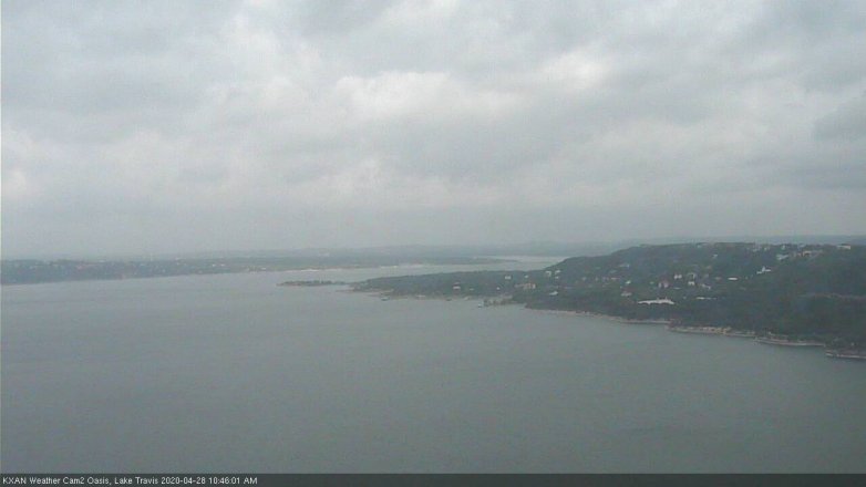 Lake Travis webcam, April 28, 2020 10:45 AM CT
