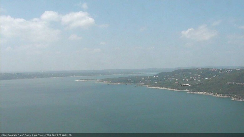 Lake Travis webcam, April 28, 2020 1:45 PM CT