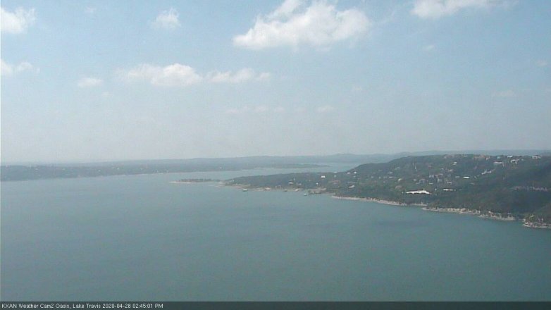 Lake Travis webcam, April 28, 2020 2:45 PM CT
