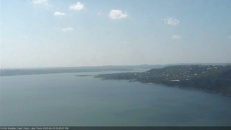 Lake Travis webcam, April 28, 2020 3:45 PM CT