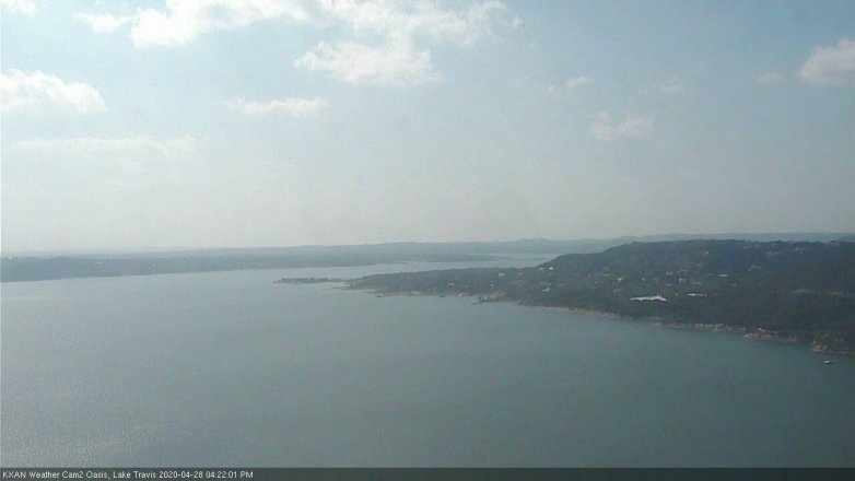 Lake Travis webcam, April 28, 2020 4:25 PM CT
