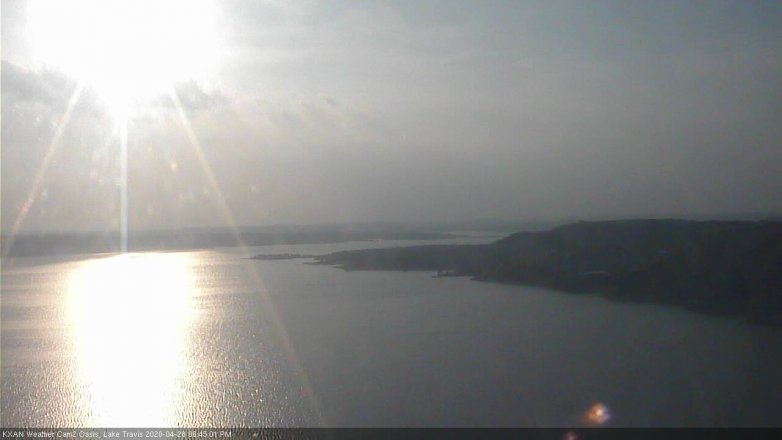 Lake Travis webcam, April 28, 2020 6:45 PM CT