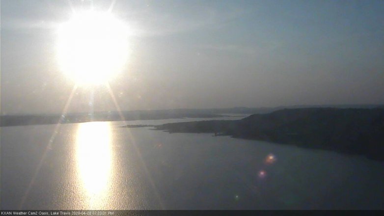 Lake Travis webcam, April 28, 2020 7:25 PM CT