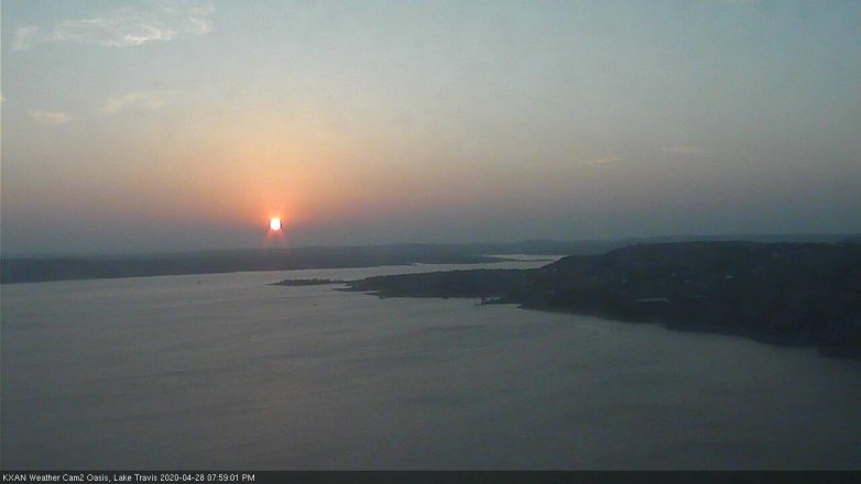 Lake Travis webcam, April 28, 2020 8:00 PM CT