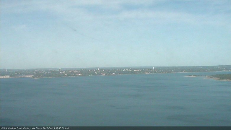 Lake Travis webcam, April 29, 2020 9:45 AM CT