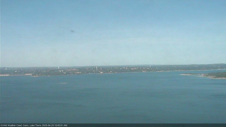 Lake Travis webcam, April 29, 2020 10:45 AM CT