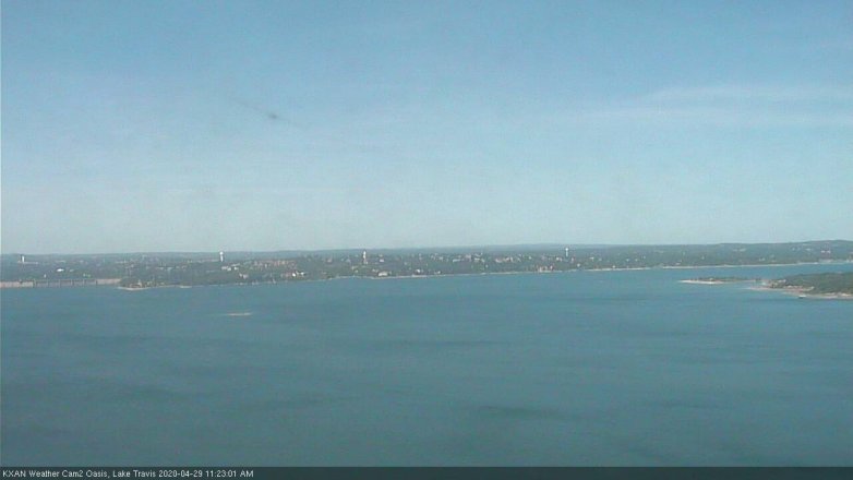 Lake Travis webcam, April 29, 2020 11:25 AM CT