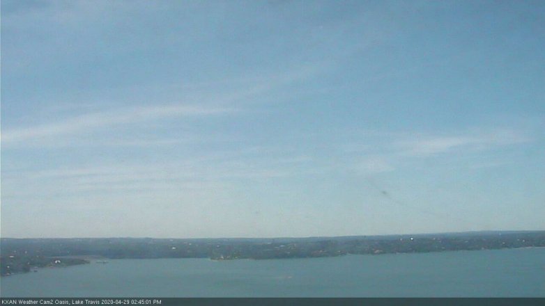 Lake Travis webcam, April 29, 2020 2:45 PM CT