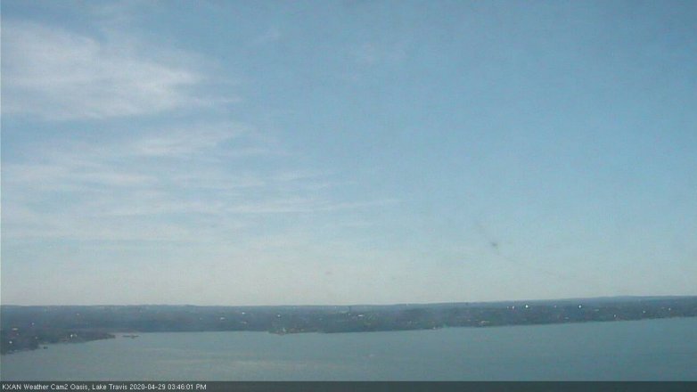 Lake Travis webcam, April 29, 2020 3:45 PM CT