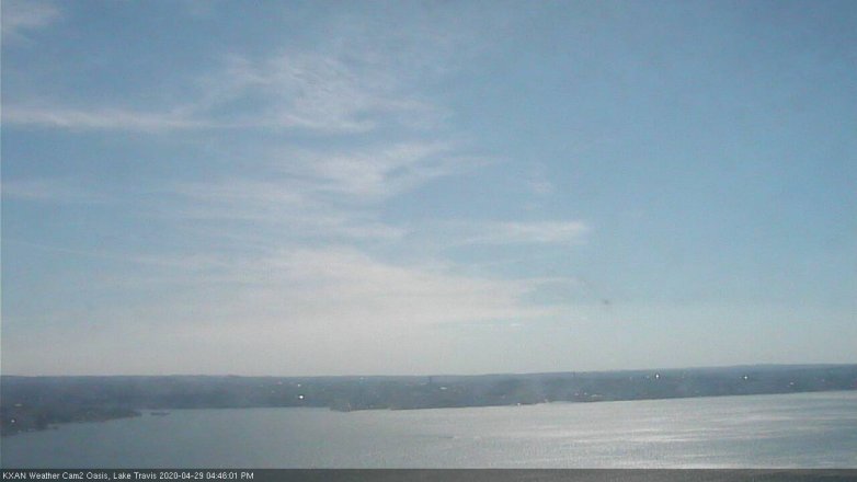 Lake Travis webcam, April 29, 2020 4:45 PM CT