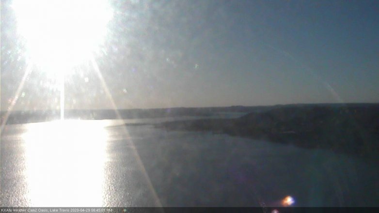 Lake Travis webcam, April 29, 2020 6:45 PM CT
