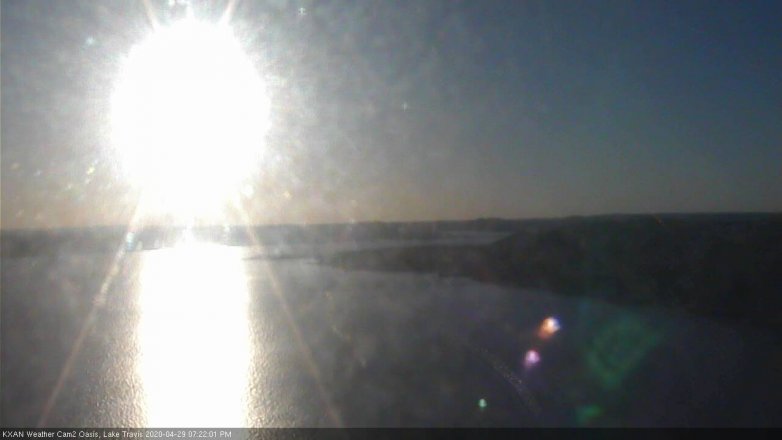 Lake Travis webcam, April 29, 2020 7:25 PM CT
