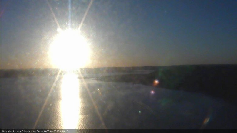 Lake Travis webcam, April 29, 2020 7:45 PM CT