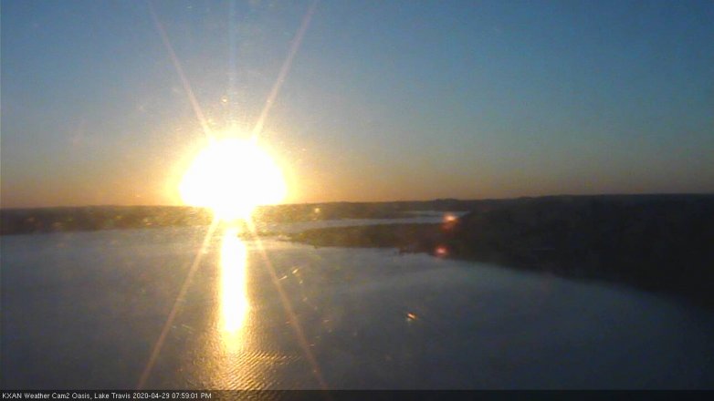 Lake Travis webcam, April 29, 2020 8:00 PM CT