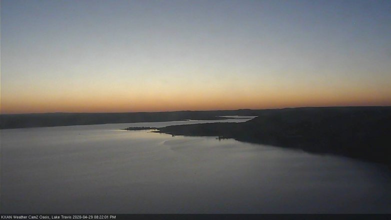 Lake Travis webcam, April 29, 2020 8:25 PM CT