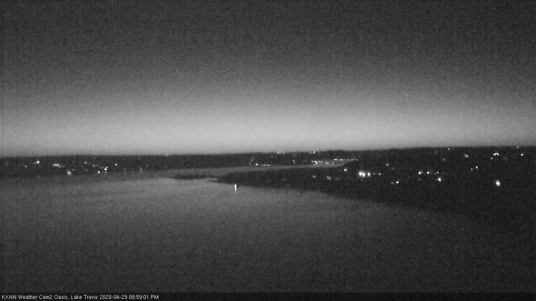 Lake Travis webcam, April 29, 2020 9:00 PM CT
