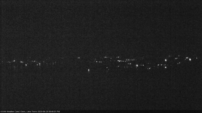 Lake Travis webcam, April 29, 2020 9:45 PM CT