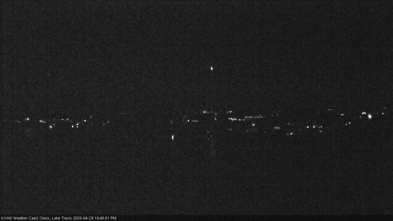 Lake Travis webcam, April 29, 2020 10:45 PM CT