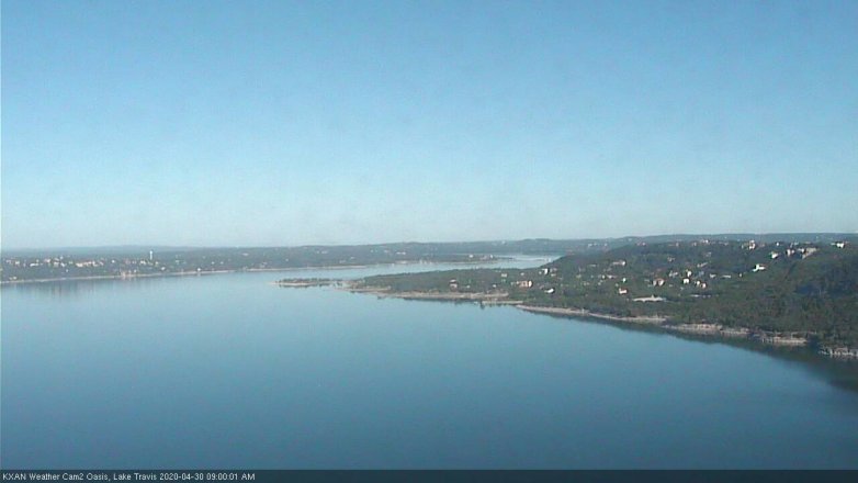 Lake Travis webcam, April 30, 2020 9:00 AM CT