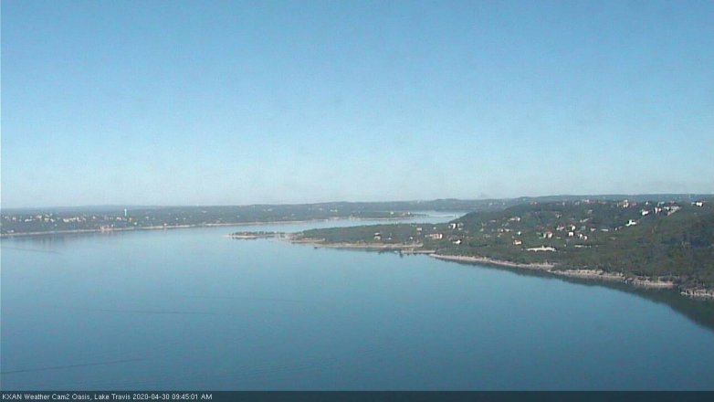 Lake Travis webcam, April 30, 2020 9:45 AM CT