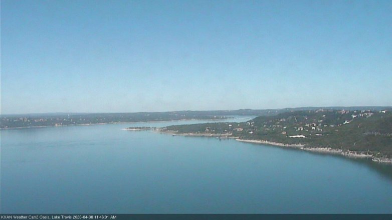 Lake Travis webcam, April 30, 2020 11:45 AM CT