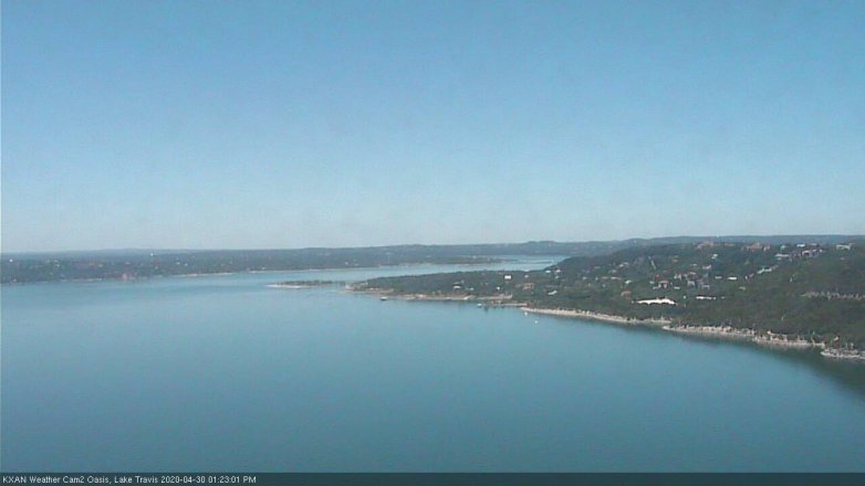 Lake Travis webcam, April 30, 2020 1:25 PM CT