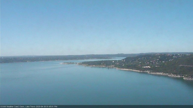 Lake Travis webcam, April 30, 2020 1:45 PM CT
