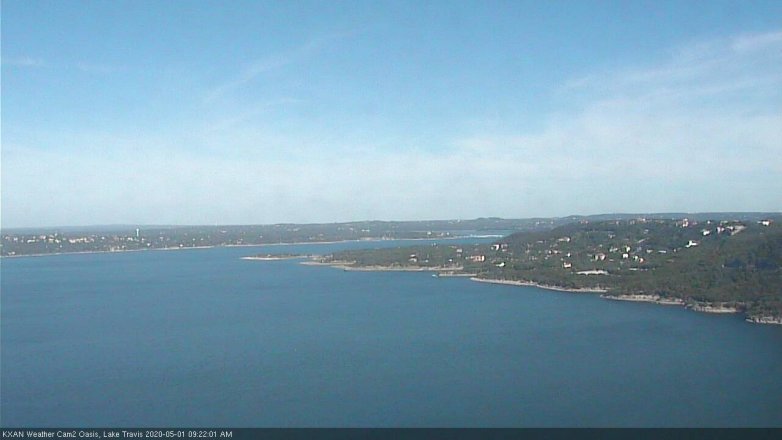 Lake Travis webcam, May 1, 2020 9:25 AM CT