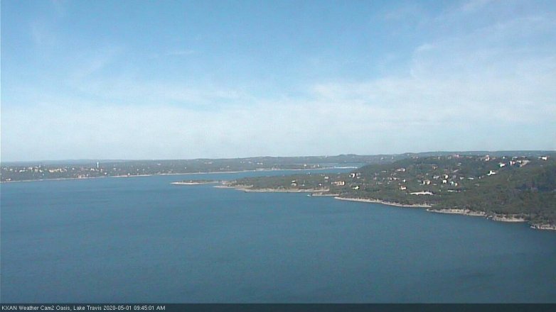 Lake Travis webcam, May 1, 2020 9:45 AM CT