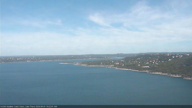 Lake Travis webcam, May 1, 2020 10:25 AM CT