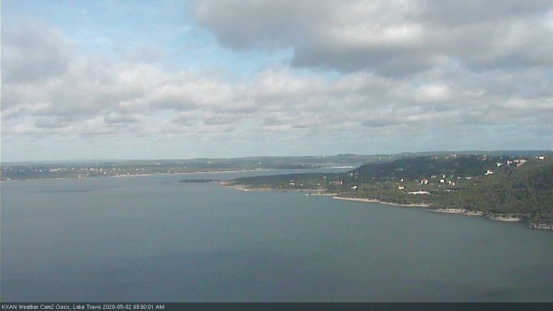 Lake Travis webcam, May 2, 2020 9:00 AM CT