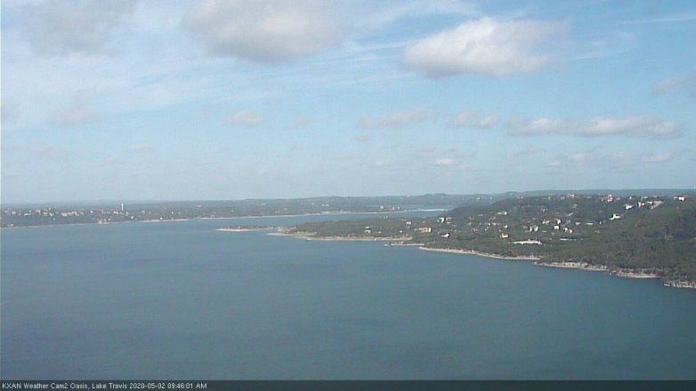 Lake Travis webcam, May 2, 2020 9:45 AM CT