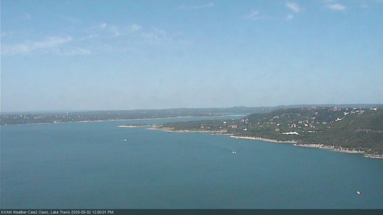 Lake Travis webcam, May 2, 2020 12:00 PM CT