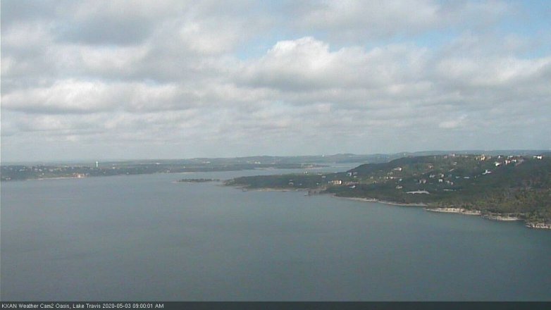 Lake Travis webcam, May 3, 2020 9:00 AM CT