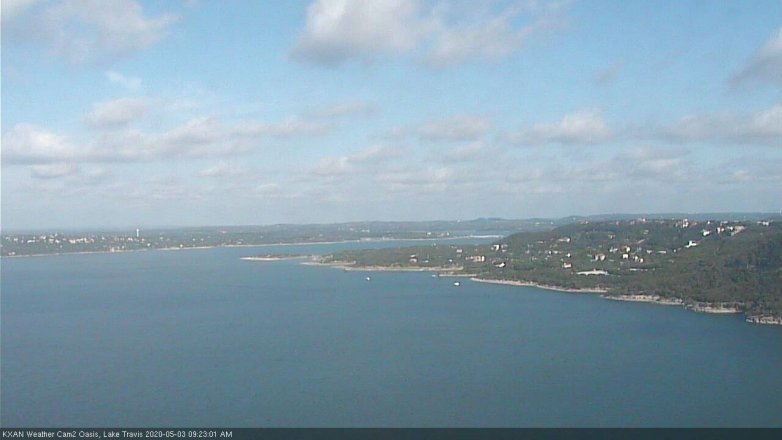 Lake Travis webcam, May 3, 2020 9:25 AM CT