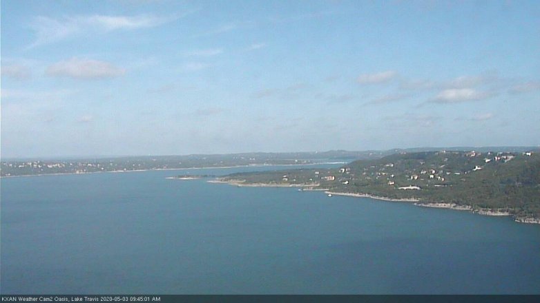 Lake Travis webcam, May 3, 2020 9:45 AM CT