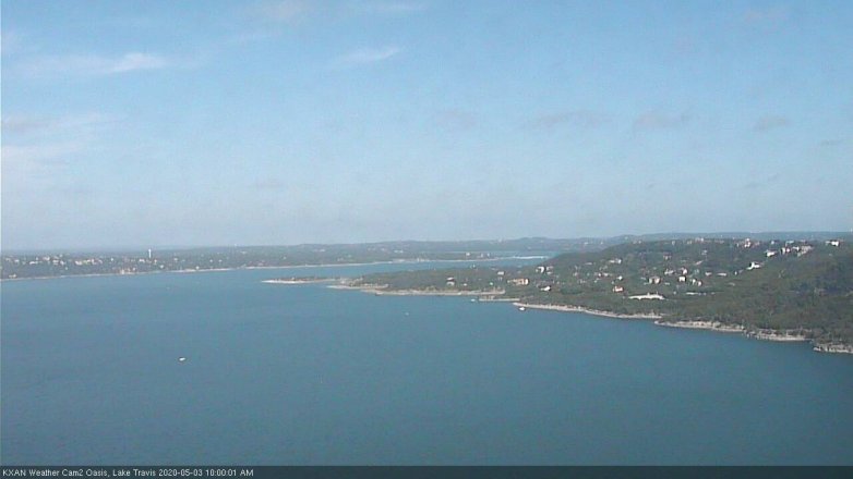 Lake Travis webcam, May 3, 2020 10:00 AM CT