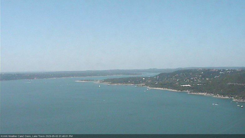 Lake Travis webcam, May 3, 2020 1:45 PM CT