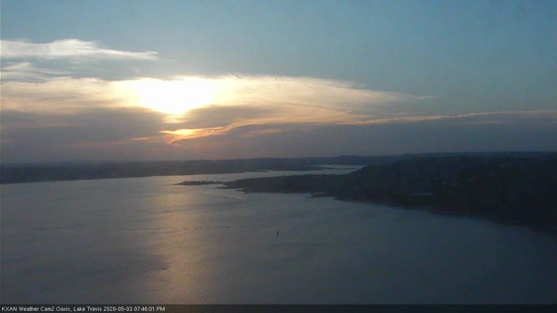Lake Travis webcam, May 3, 2020 7:45 PM CT