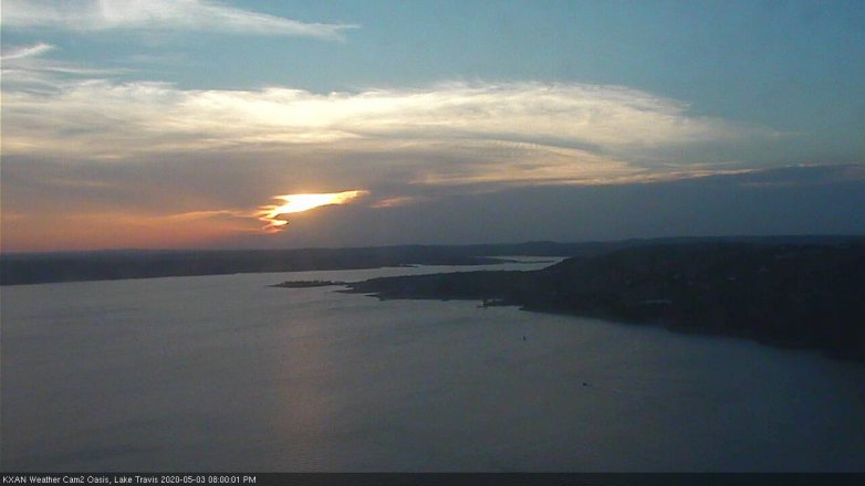 Lake Travis webcam, May 3, 2020 8:00 PM CT